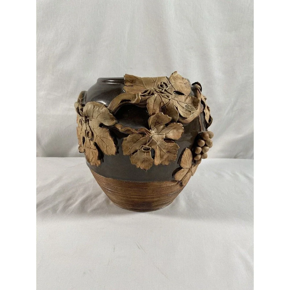 Antique Signed Pottery Mission Arts and Crafts VASE Cache Pot (Circa 1900-1915)